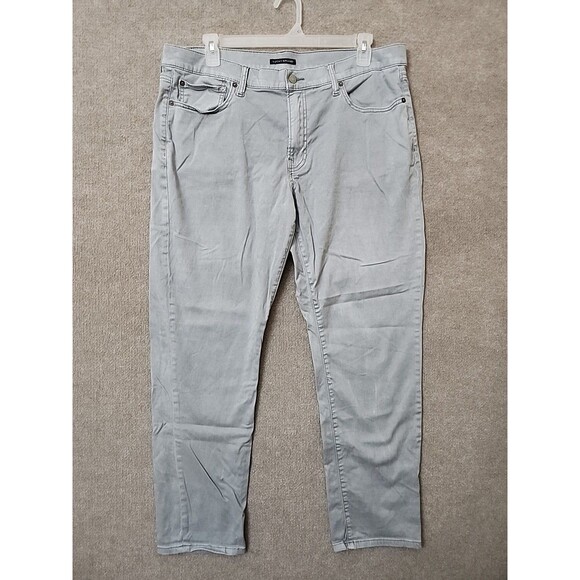 Lucky Brand 410 Athletic Straight Pants Mens 38x32 Gray Cotton Stretch - Picture 1 of 10